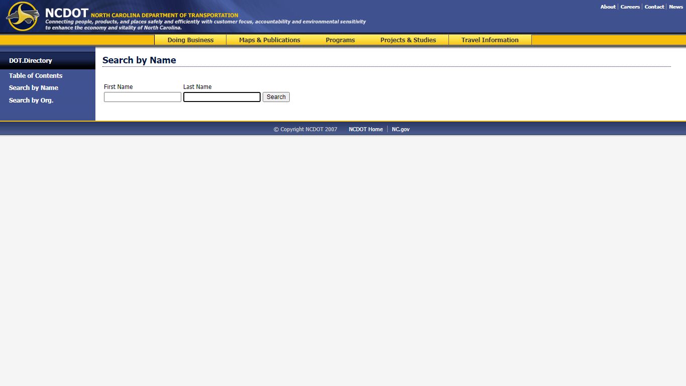 Search by Name - NCDOT